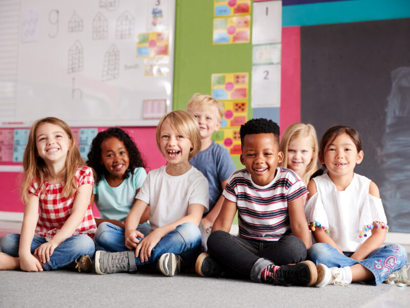 A group of Elementary school students receiving self-control executive function instruction